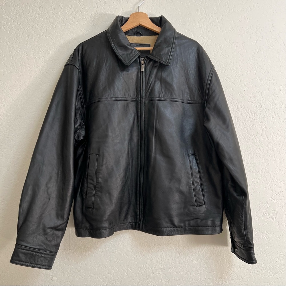 The Original James Dean Black 100% Genuine Leather Full-Zip Jacket, Size L